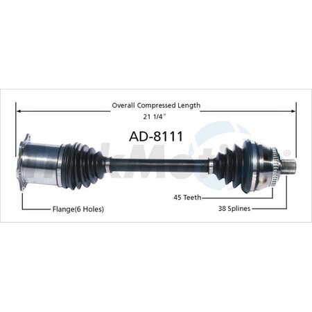Surtrack Axle Cv Axle Shaft, Ad-8111 AD-8111